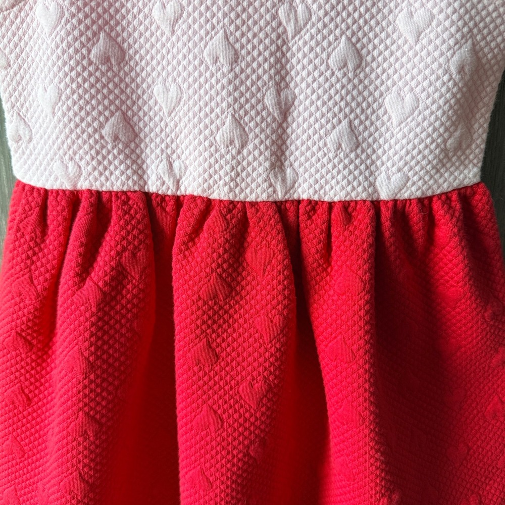 Janie & Jack Heart Colorblock Quilted Dress Girl 2T Pink Red Valentine Party NWT - Picture 3 of 5